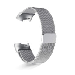 Fitbit Charge 3 / Fitbit Charge 3 SE / Fitbit Charge 4 ezüst okosóra milánói szíj - rozsdamentes acél, mágneses