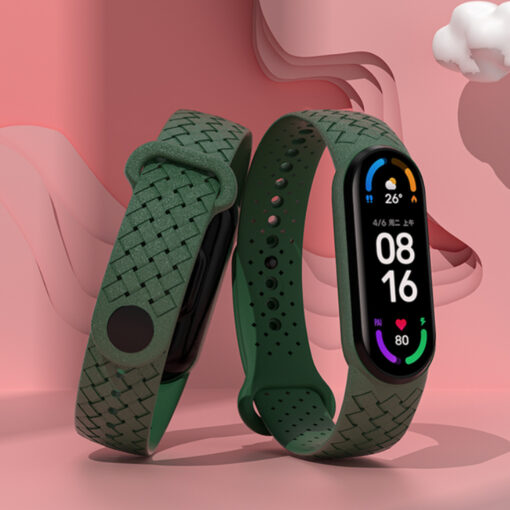 Xiaomi Mi Band 5/6/7 okoskarkötő braid szilikon pótszíj